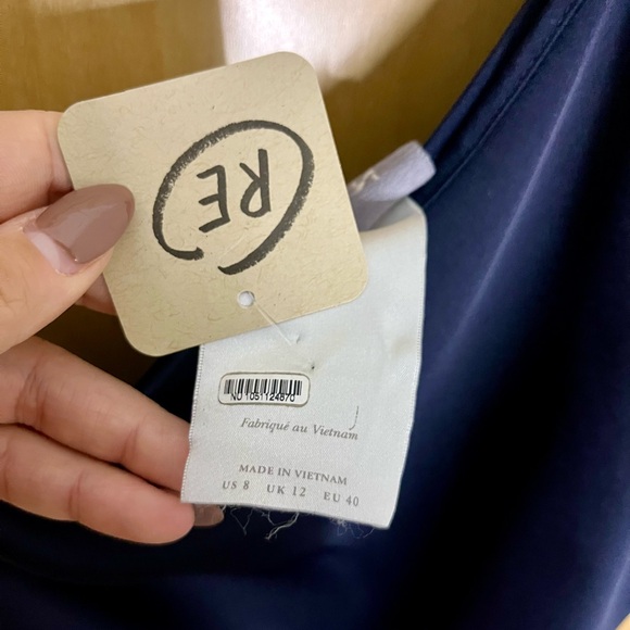 Navy BHLDN One Shoulder Dress - Picture 2 of 3